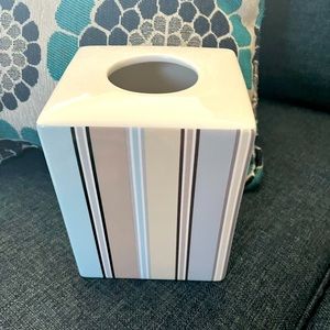 Square tissue box. Glass! Brand new from kohls. $8. Stripes design